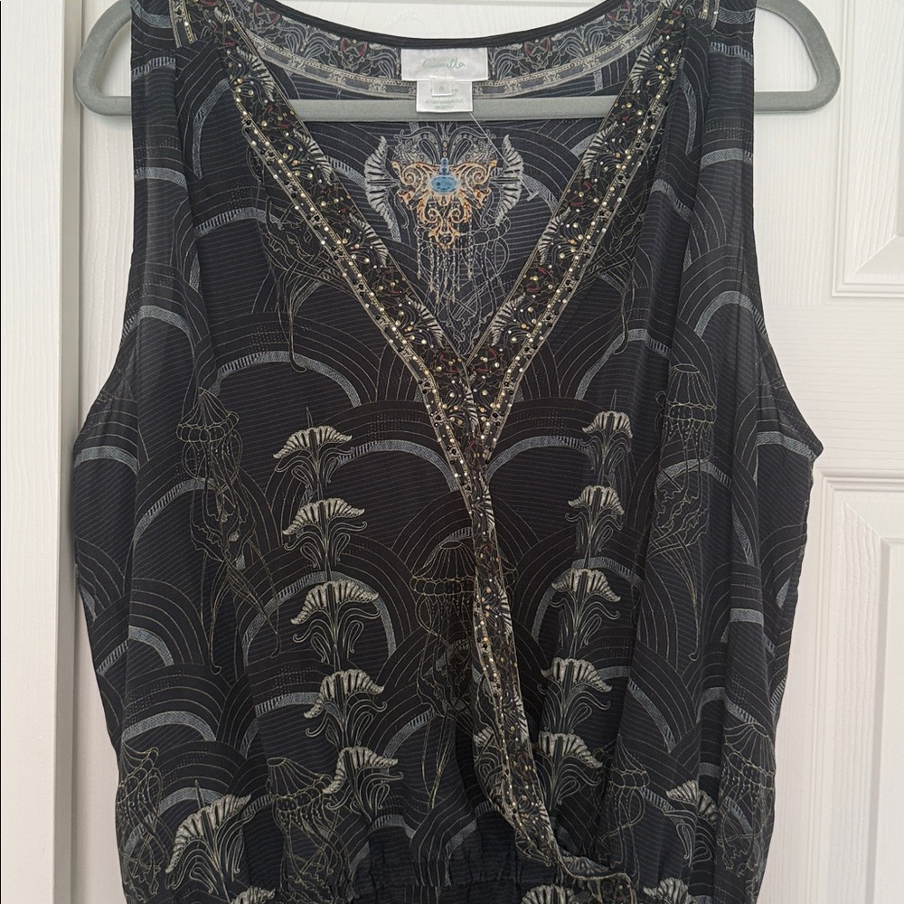 Camilla Elegant Black and Gold Top